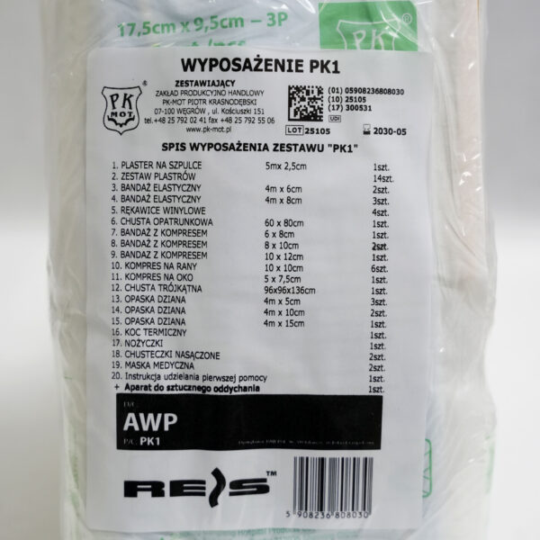 Wyposażenie apteczki RES